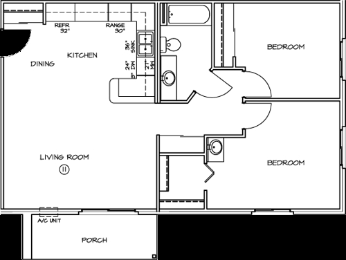 2BR/1.5BA - De Pere Apartments