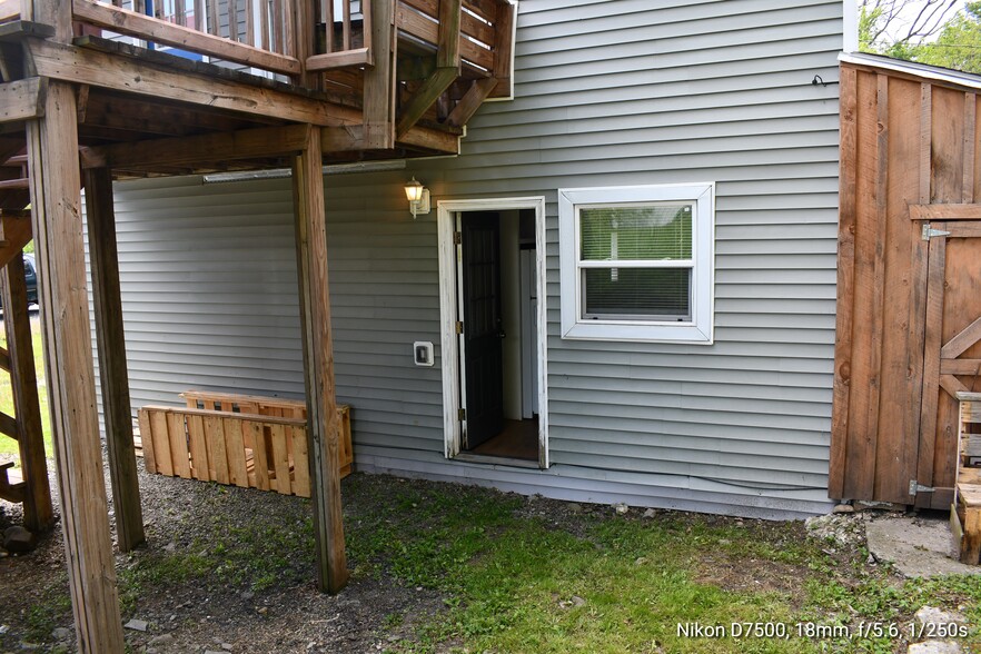 Looking at kitchen door from back yard - 77 Fox St