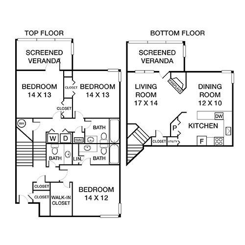 Floorplan - Hillmeade Apartment Homes