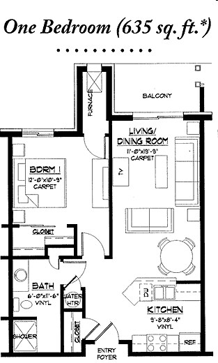 1BR/1BA - Foxbrook Senior Apartments