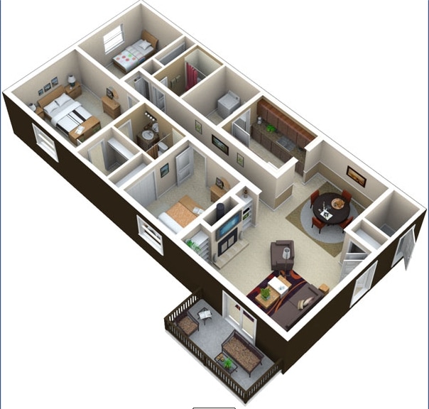 3BR/2BA - North Bluff Apartments