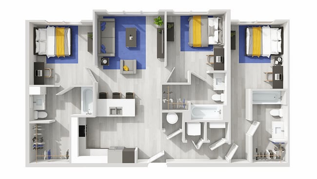 C2: 3BD | 3BA | 1115 SF - Empire Columbia Apartments