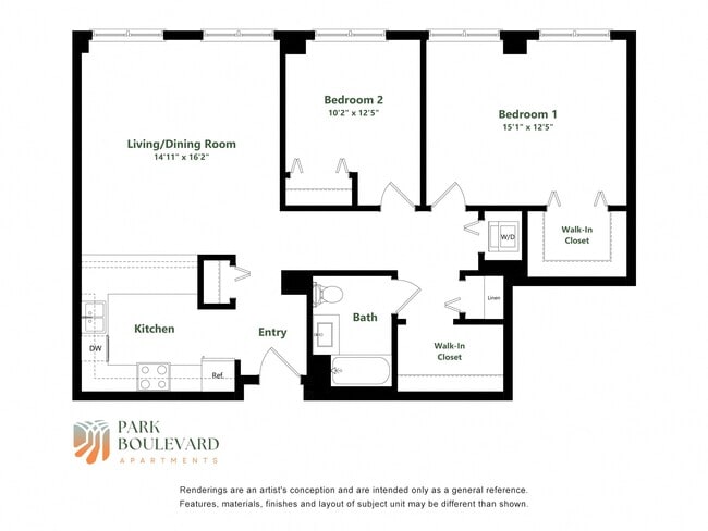 Floorplan - Park Boulevard 3B
