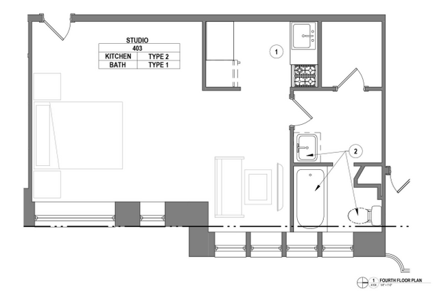 1500 Pine - Apt 403 Floor Plan - 1500 Pine