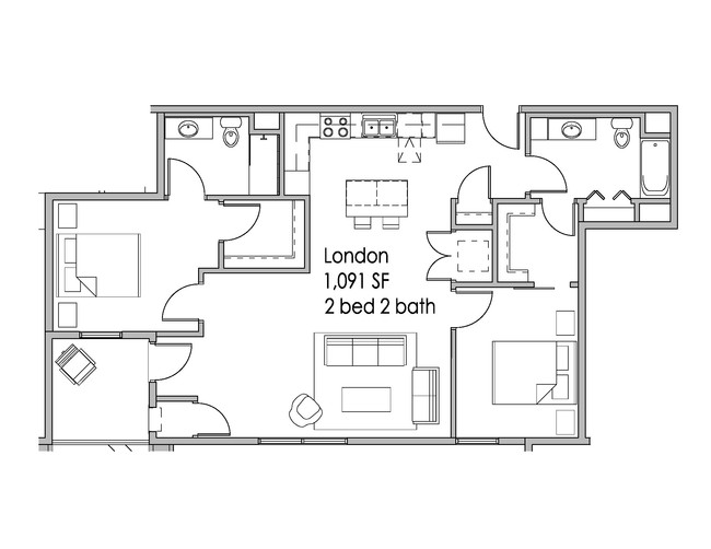 London 2D - Uptown Apartments