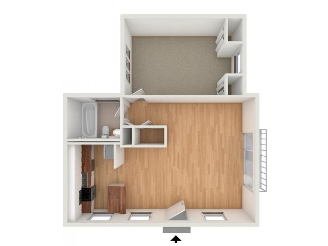 One bedroom floor plan - Greenville on 141 Apartments & Townhomes