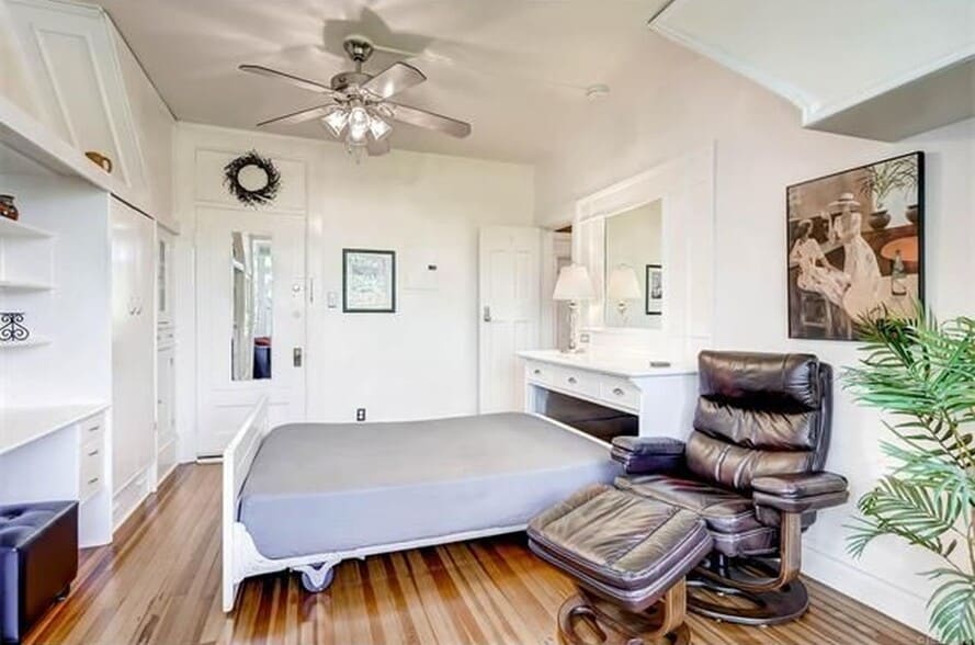 The memory foam mattress rolls out from inside the built in cabinet! - 726 East 16th Avenue