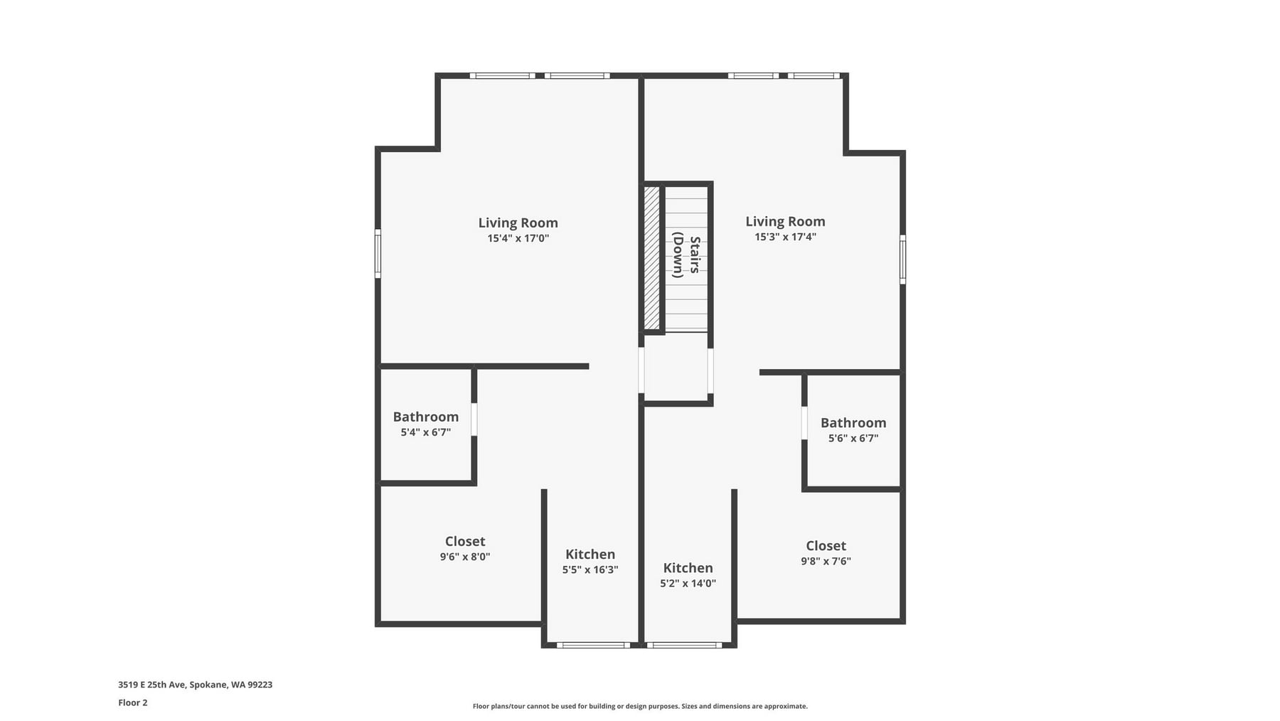 Upstairs floorplan - 3519 E 25th Ave