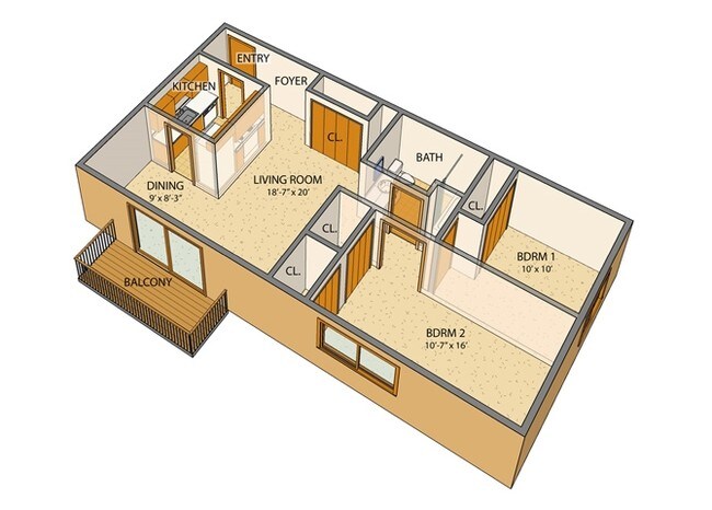 2BR/1BA - New Sheridan Apartments
