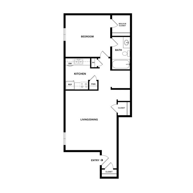One Bedroom - 680 sq. ft. - Beechwood - Beechwood & Beechwood Terrace Apartments