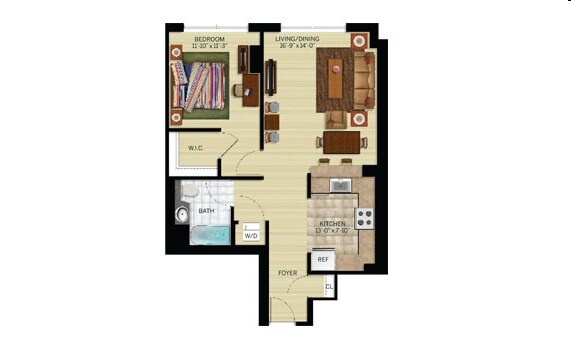 1BR/1BA - Aquablu