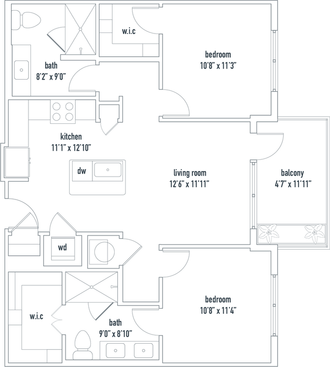 Floorplan - XThe Dartmouth North Hills Apartments