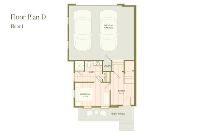 Explore Floor Plan D with garage access and cozy living areas designed for convenience. - Fenland Townhomes