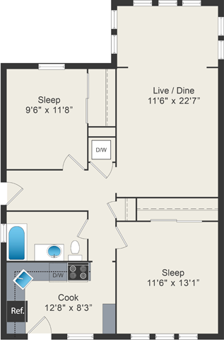 Floorplan - 5425 N Clark Apartments