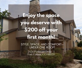 Building Photo - Beautiful Fort Collins 3 Bed, 2.5 Bath Townhome + $200 Off First Months Rent!