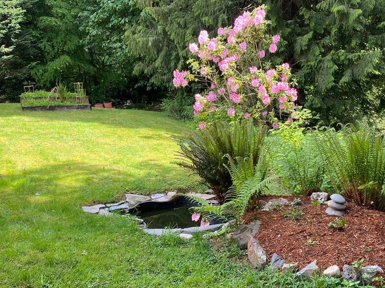 Backyard has water feature - 12830 141st Pl SE