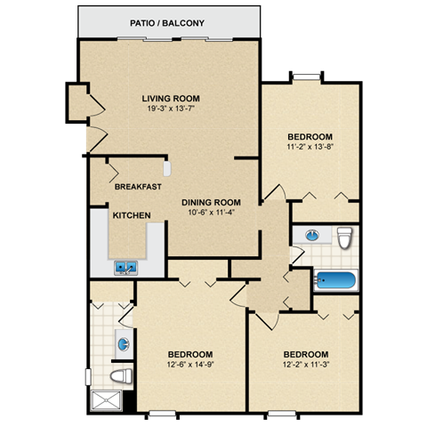 Floorplan - Louisburg Square Apartments & Townhomes