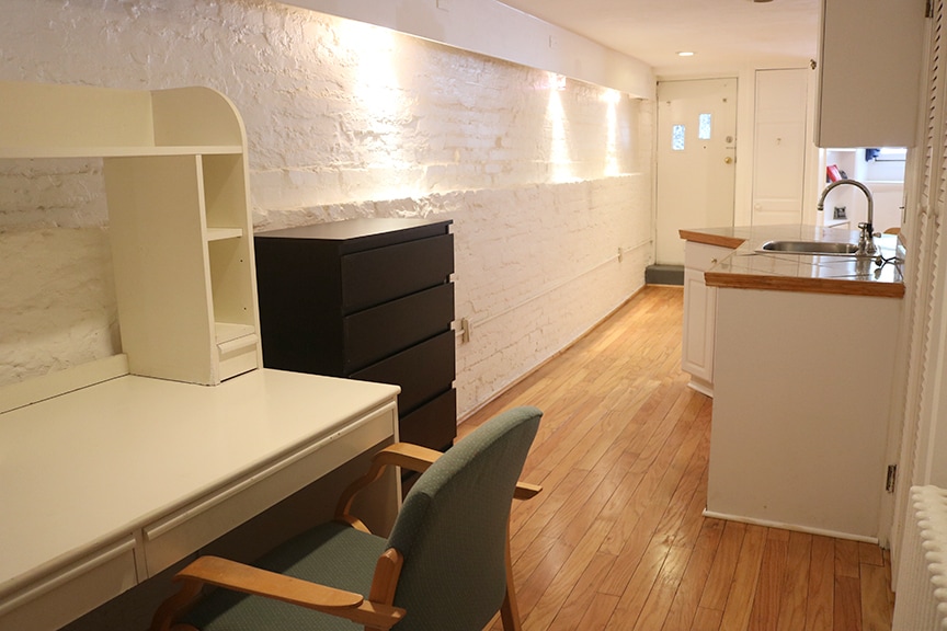 Study area foreground, entry to apartment background - 3118 1/2 Dumbarton St NW