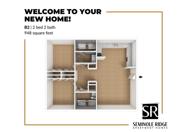 B2 Floor Plan - Seminole Ridge Apartments