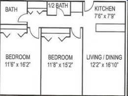 2BR/1.5BA - Hetzel Plaza