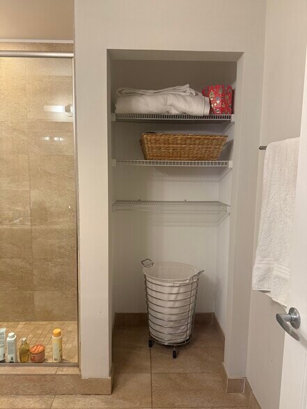 one of two linen closets in master bath - 525 Kedzie St