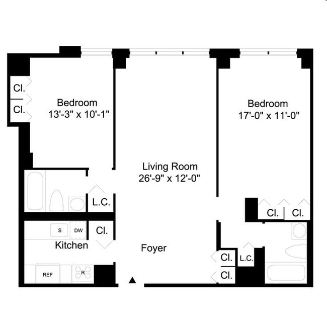 2BR/2BA - The Fairmont