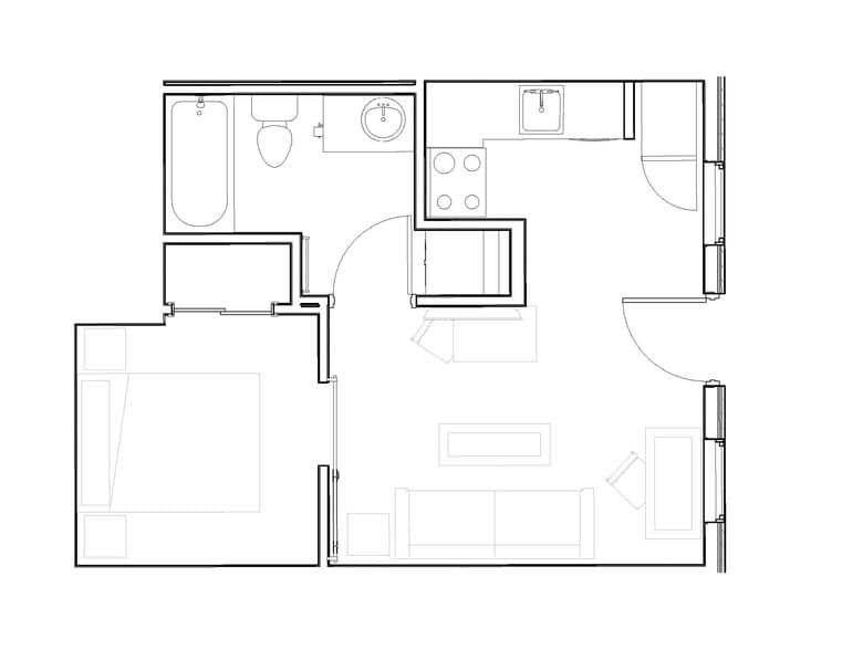 Unit 2 - 362 sqft - Moon City Lofts