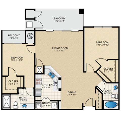 Floorplan - The Claremont Apartment Homes
