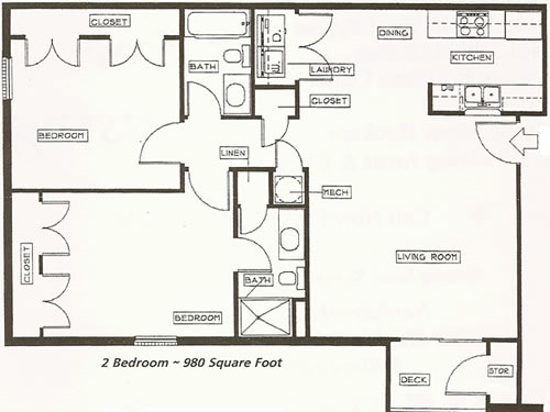 2 Bedroom - B - Northbrooke Apartments