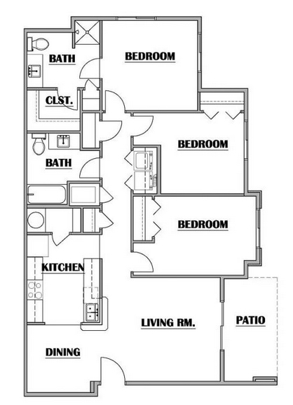 3BR/2BA - Aspen Creek Apartments