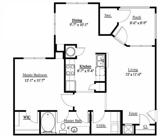1BR/1BA - Magnolia Pointe