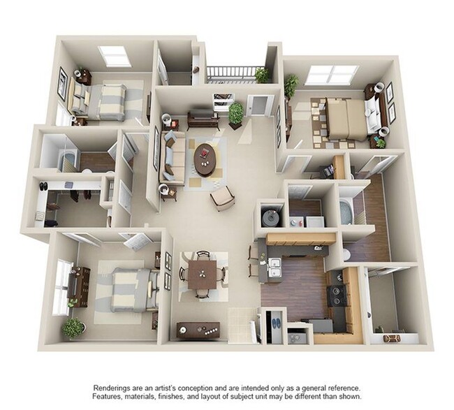 3 Bedroom | 2 Bath | 1491 SF - Carrington at Champion Forest Apartments