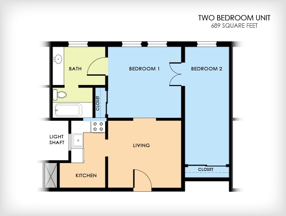 2BR/2BA - The Dresden