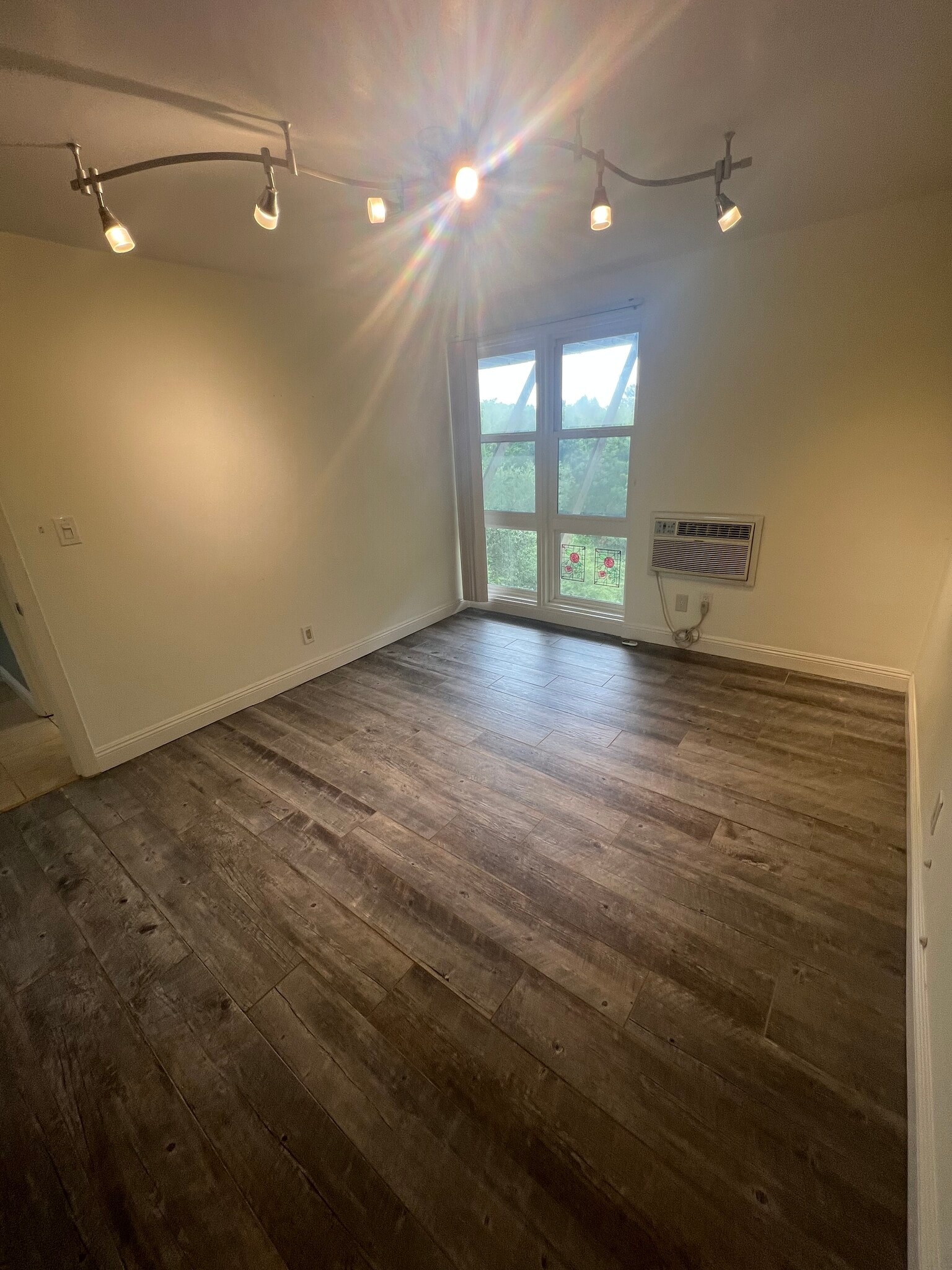 Light and bright bedroom with imitation scratch proof porcelain hardwood floor - 2300 Sunset Heights Dr