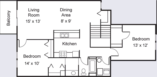 2BR/1BA - Powder Hill Terrace