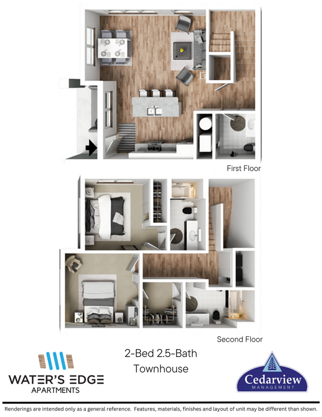 Floorplan - Waters Edge Apartments Bloomington