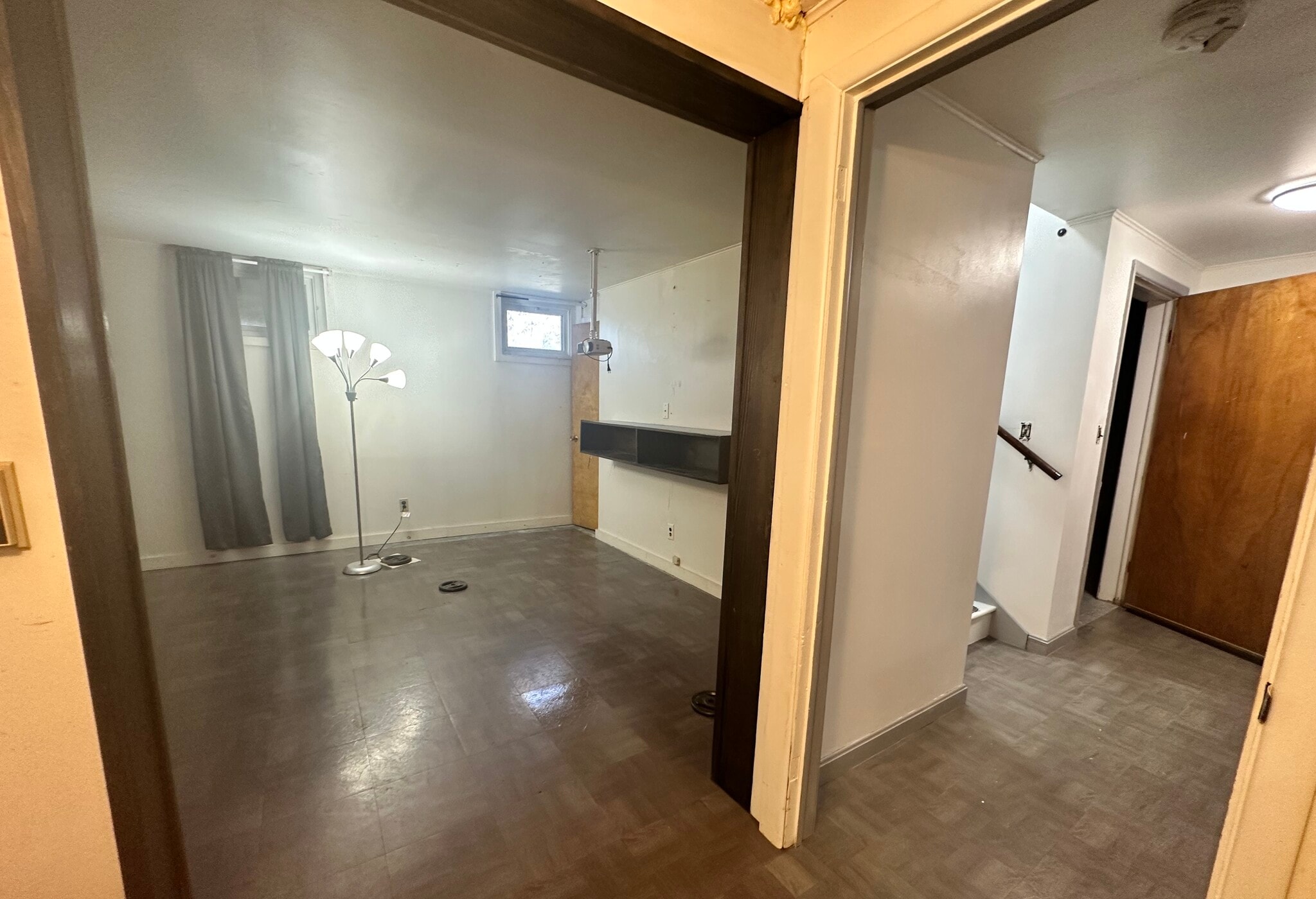 Downstairs Bedroom/Media Room into downstairs hall - 142 Bunker Hill Cir