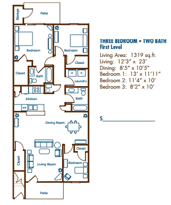 3BR/2BA First level - Stoneridge Apartment Homes