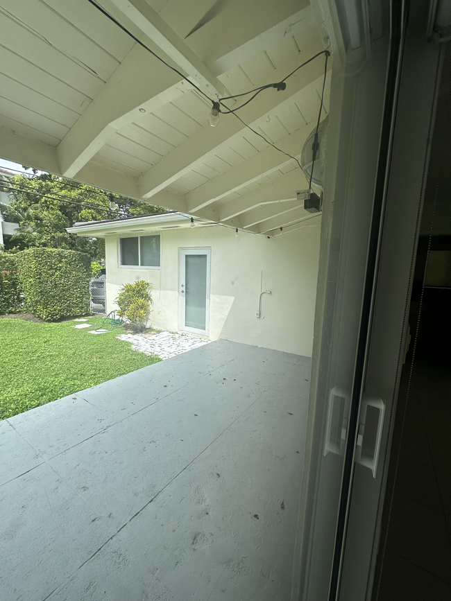 View of private backyard from living room - 5400 Orduna Dr