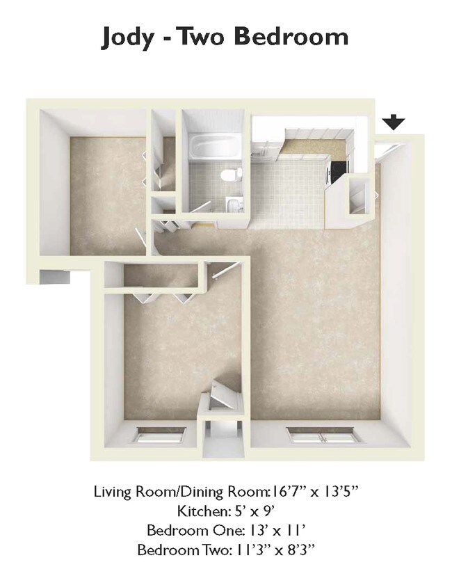 2BR/1BA - Jody Apartments