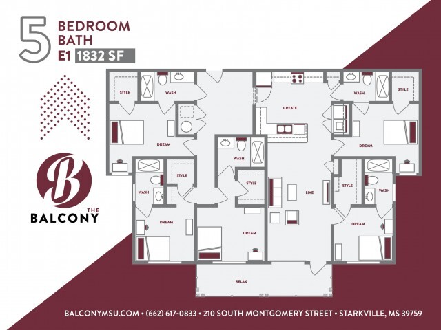 5 Bedroom - The Balcony MSU | Student Housing