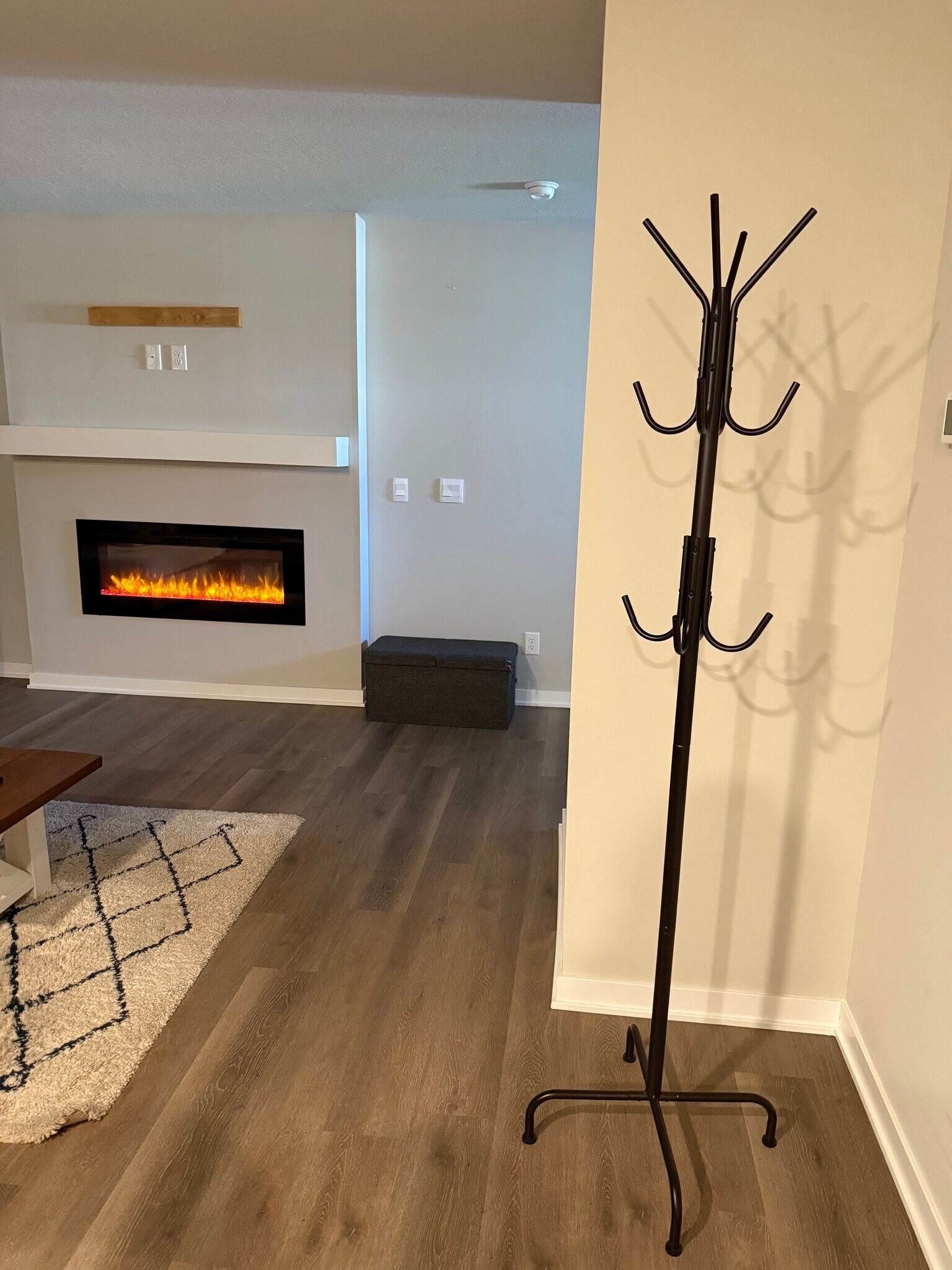 Coat rack, rug, ottoman, coffee table - 4521 SE Ember Ln