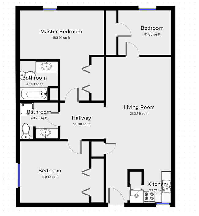 3 Bedroom / 2 Bath - 990sqft - Dallas Sonoma