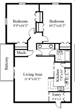 2 Bedroom - Boltwood Apartments