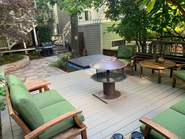 deck with lounge furniture and firepit - 545 Wisconsin St