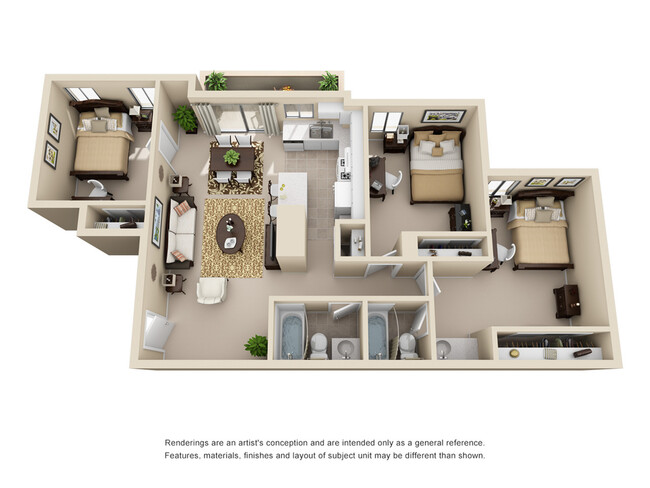 3 Bedroom | 2 Bathroom - Campus Crossings at Riverside