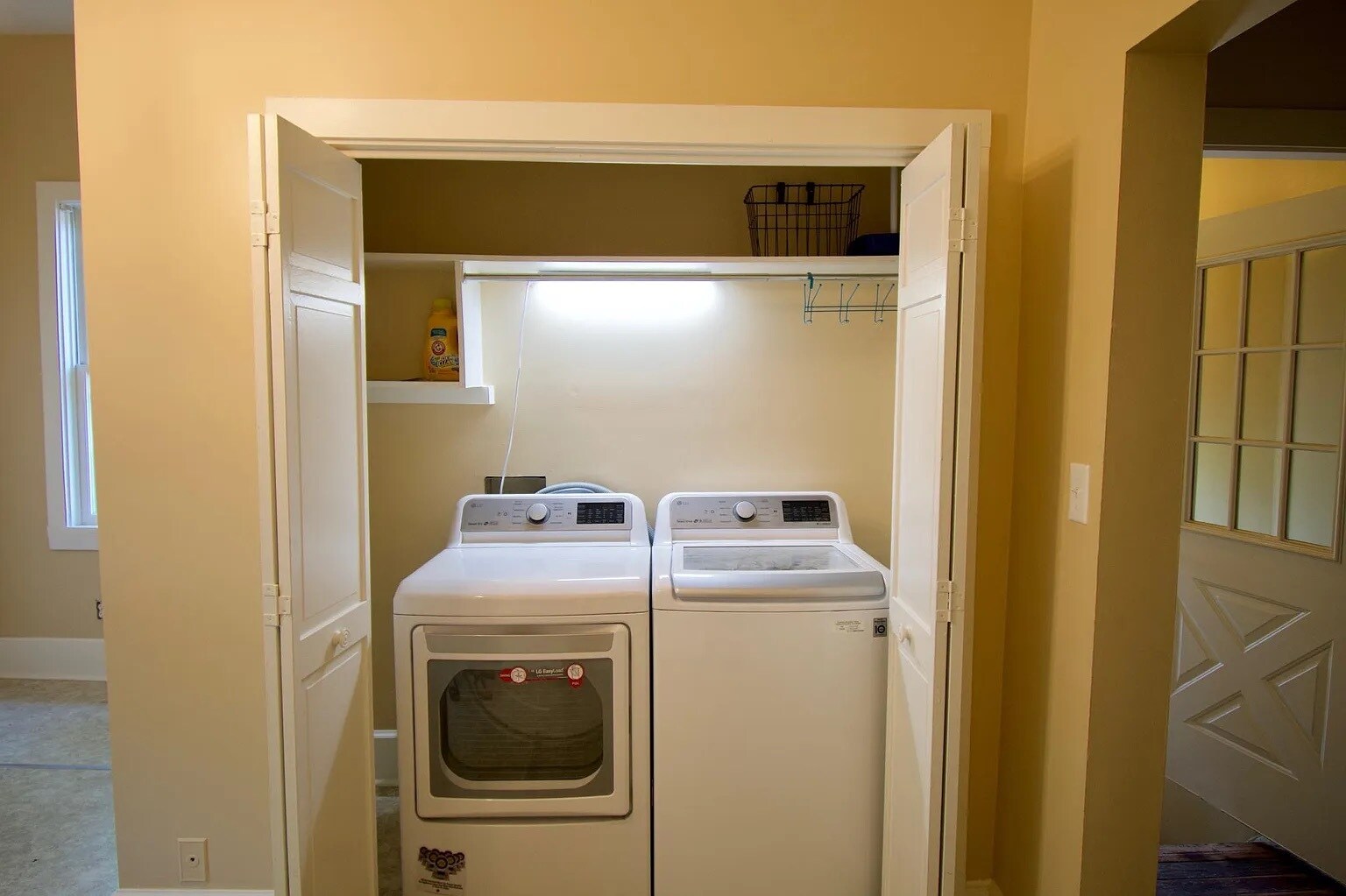 Laundry closet with new washer & dryer - 918 Gratz Street, Unit #2