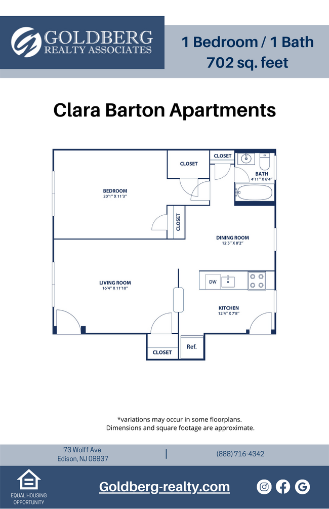 Floorplan - Clara Barton Apartments