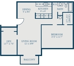 1 Bedroom with Den - Steinhurst Columbus LLC