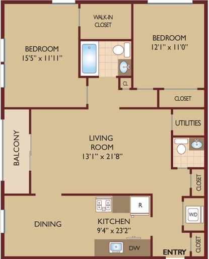 2BR/1.5BA - Village Commons